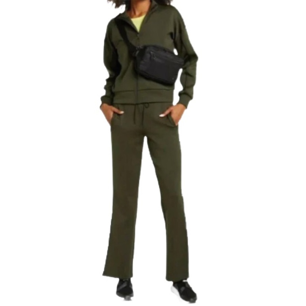 NWT Zella Tour Triple Knit Performance Track Pants Green Rosin Sz M